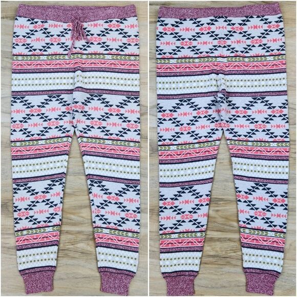 🔺️American Eagle Tribal Design Drawstring Sweater Jogger Pants XLarge - Picture 2 of 12